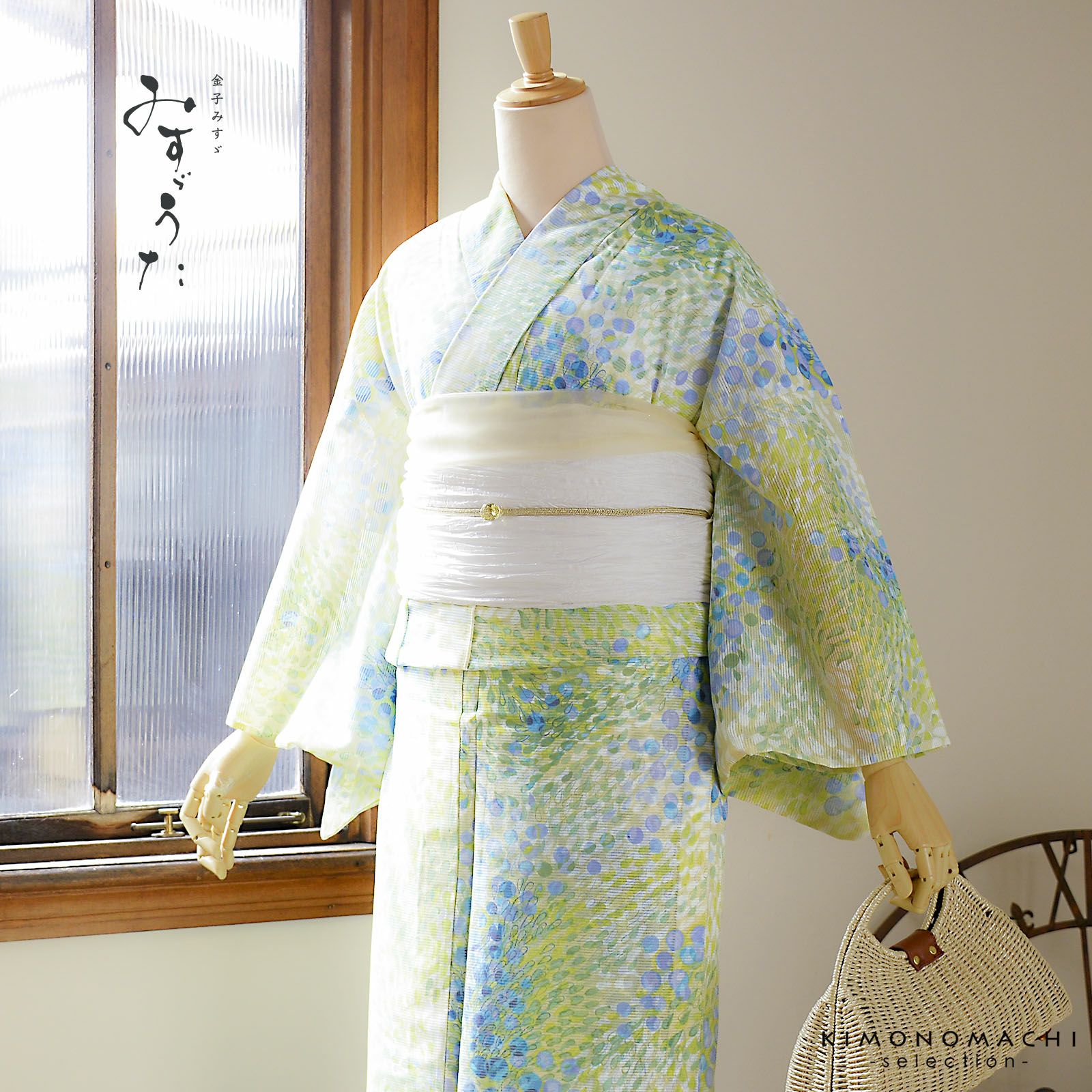 浴衣 レディース ブランド浴衣 単品「みすゞうた 薔薇の町 ピンク M