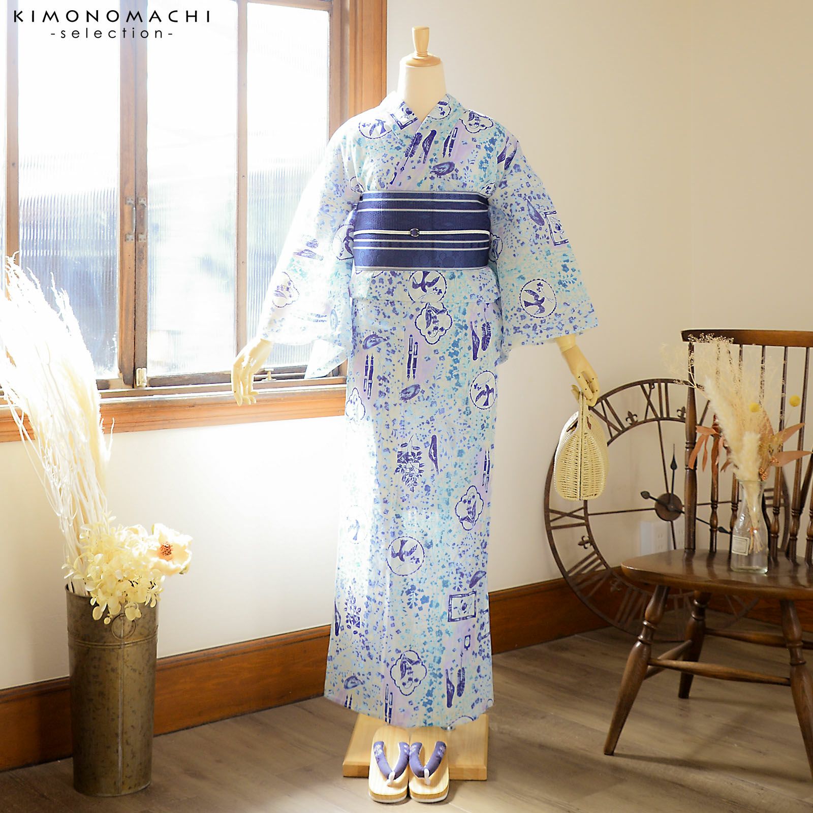 浴衣 レディース ブランド浴衣 単品「みすゞうた 私と小鳥と鈴と M