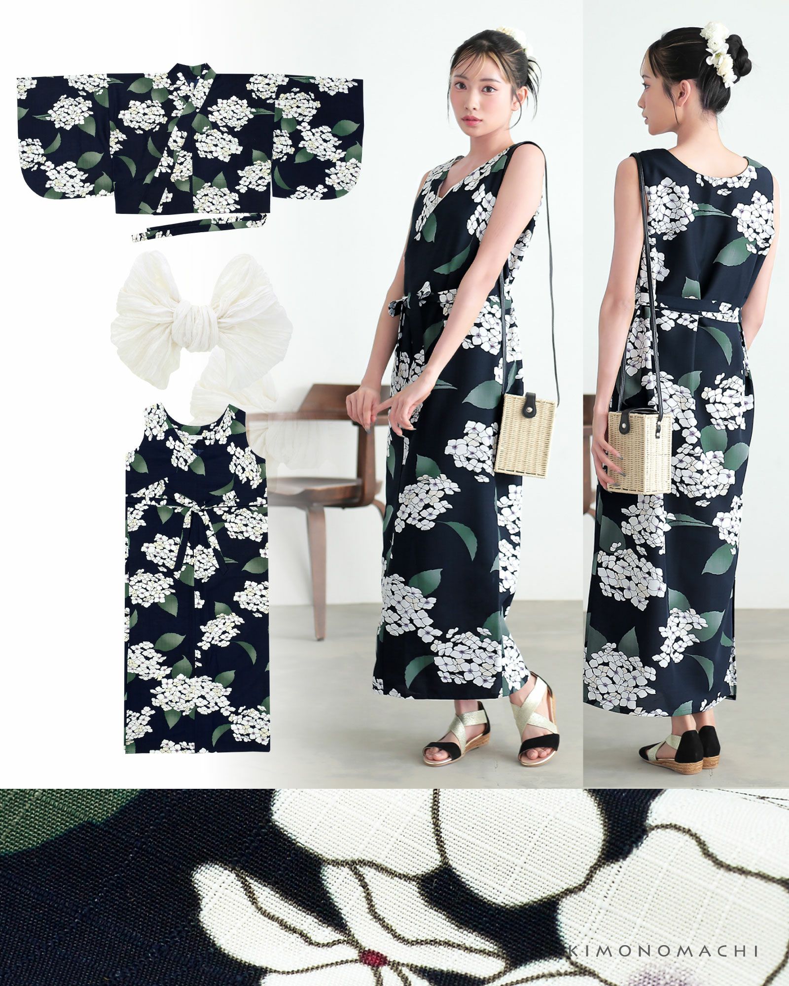 ワンピース 浴衣 セット レディース 吸水速乾 ポリエステル浴衣 浴衣2