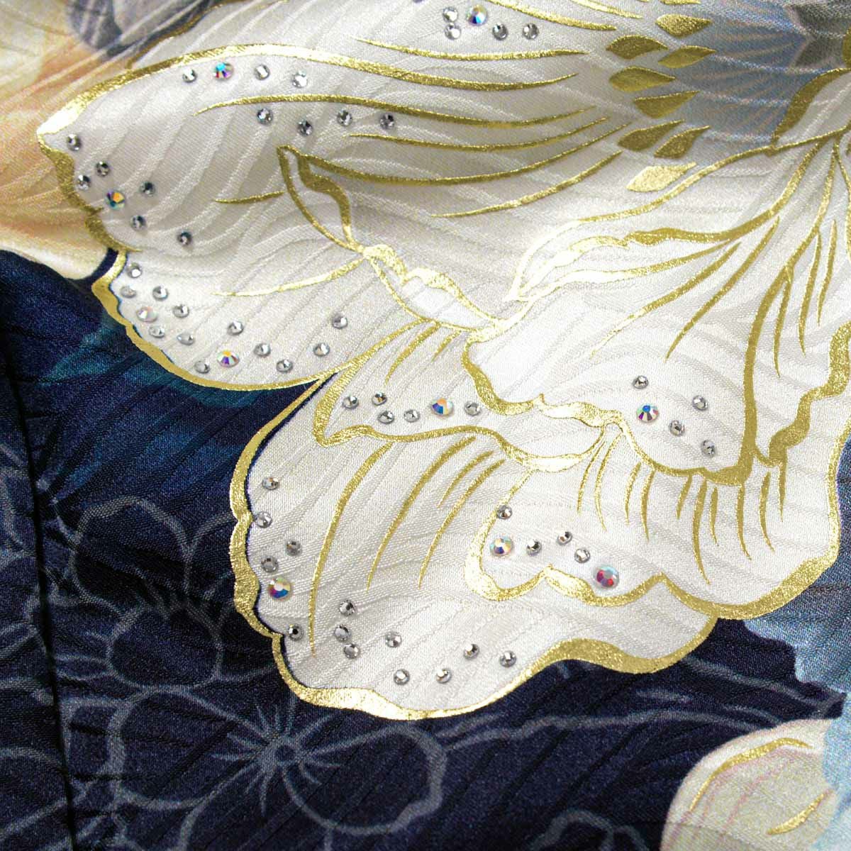 未仕立て 振袖 22点セット「OLD&NEW 振袖仮絵羽 OLD&NEW 牡丹ブーケ/紺