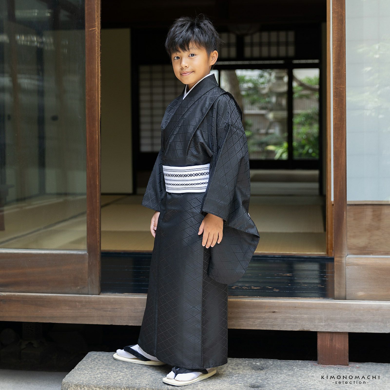 七五三超早割11%OFF9/10迄)男児 男の子 雪駄 単品「黒鼻緒 16.5cm/19.5