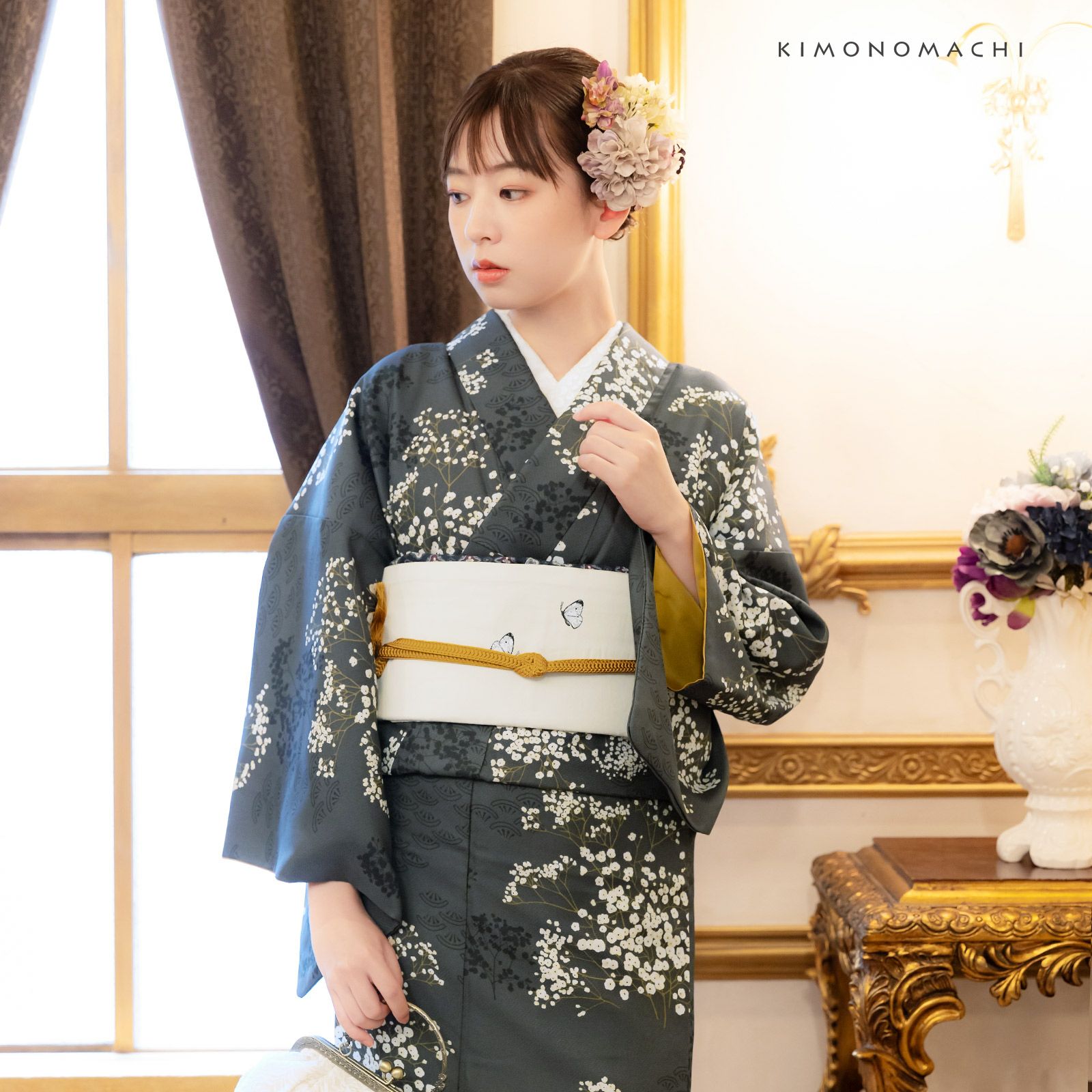 洗える着物 単品「袷着物単品 全8柄」KIMONOMACHI オリジナル きもの