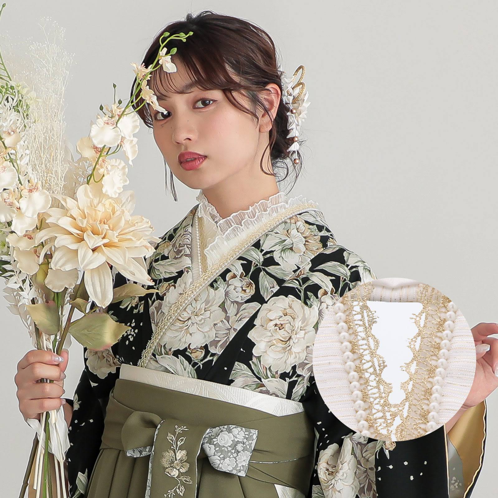 ふりふ　重ね衿「パールつまみ」　えり　袴　成人式　卒業式 1815521558.jpg?1675999303