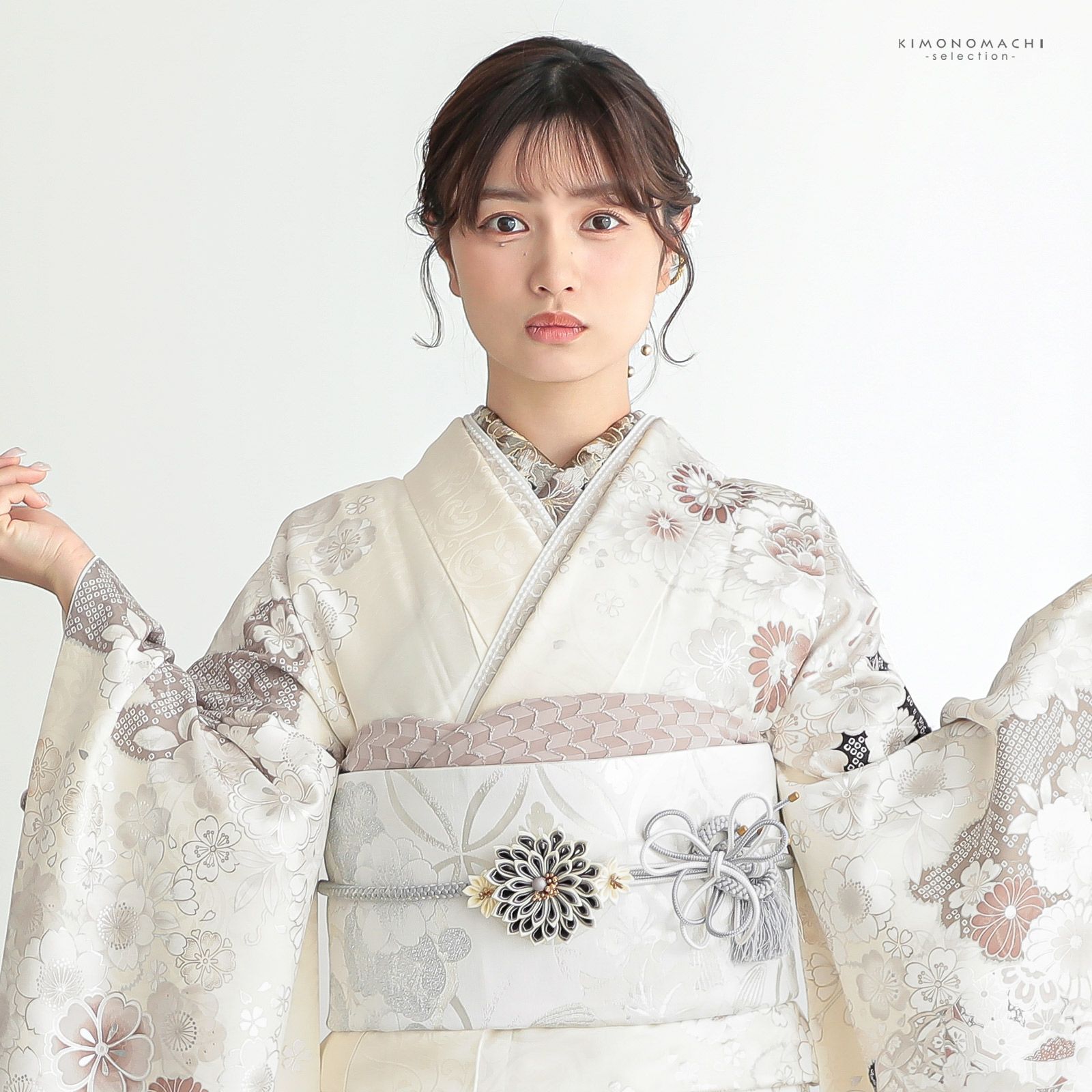 卒業式応援75％SALE 3/5迄)帯揚げ シフォン レース 単品「ロゼ