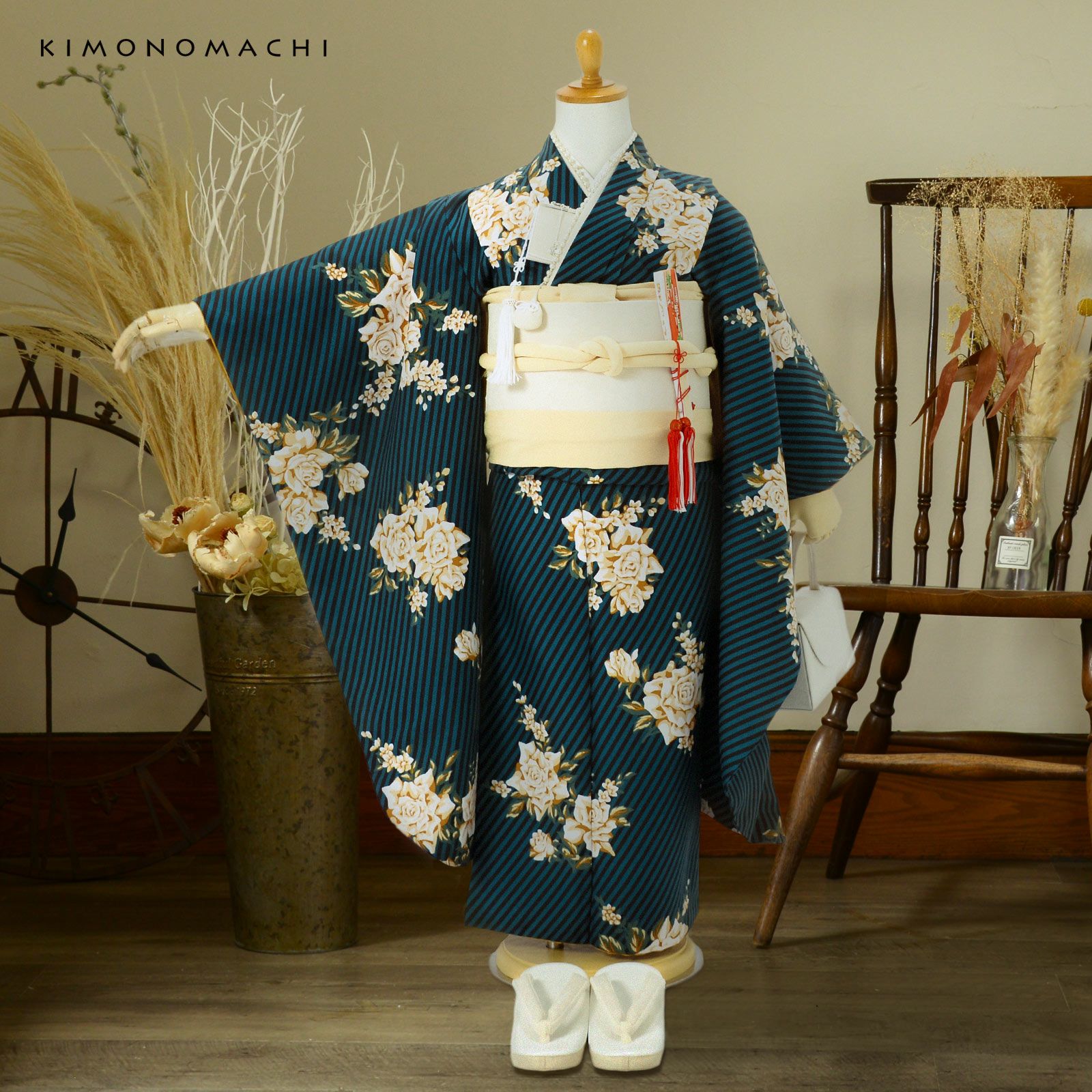 七五三早割COUPON10%OFF10/8迄)七五三 7歳 四つ身着物セット