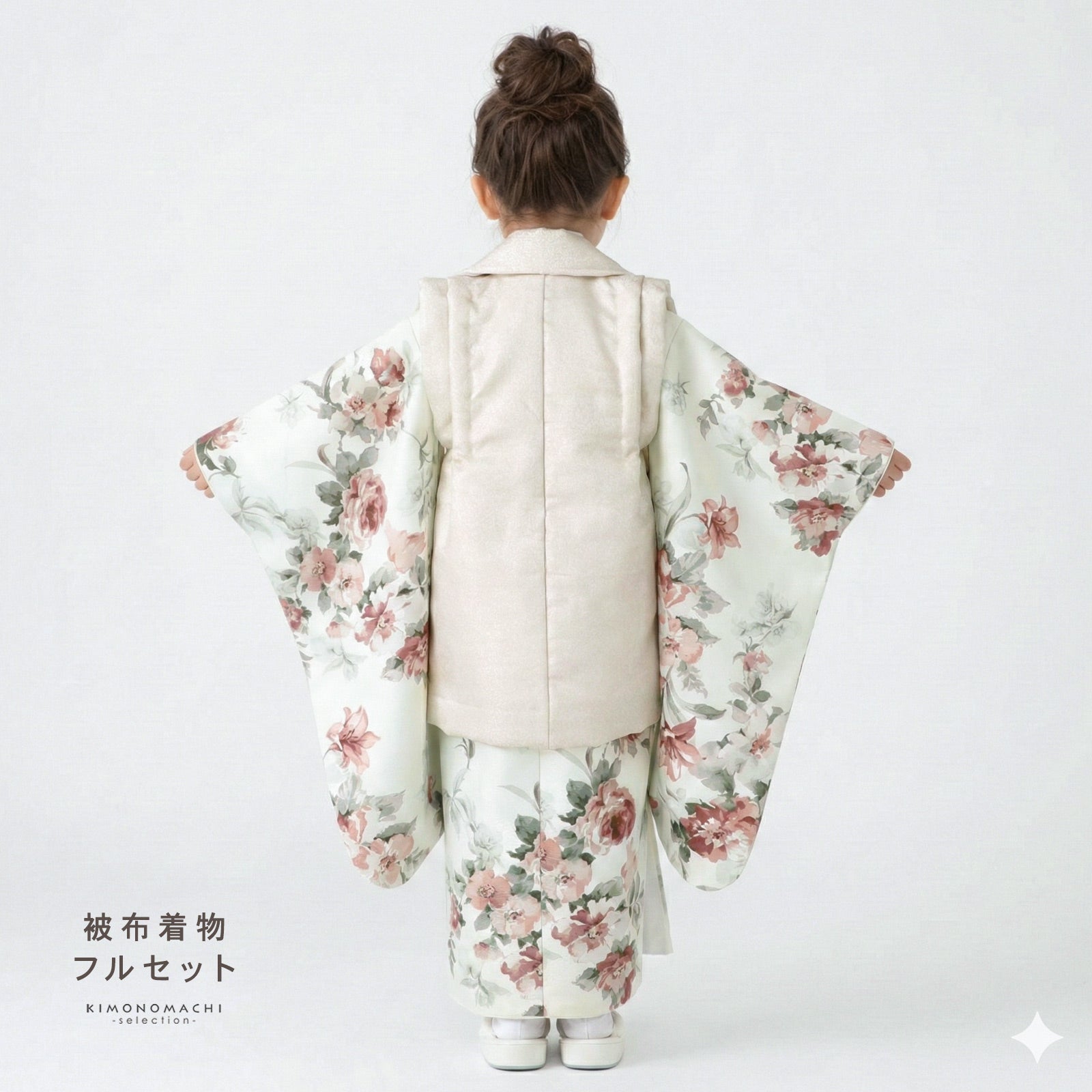 七五三早割COUPON10%OFF10/8迄)七五三 着物 3歳 女の子 被布セット「銀