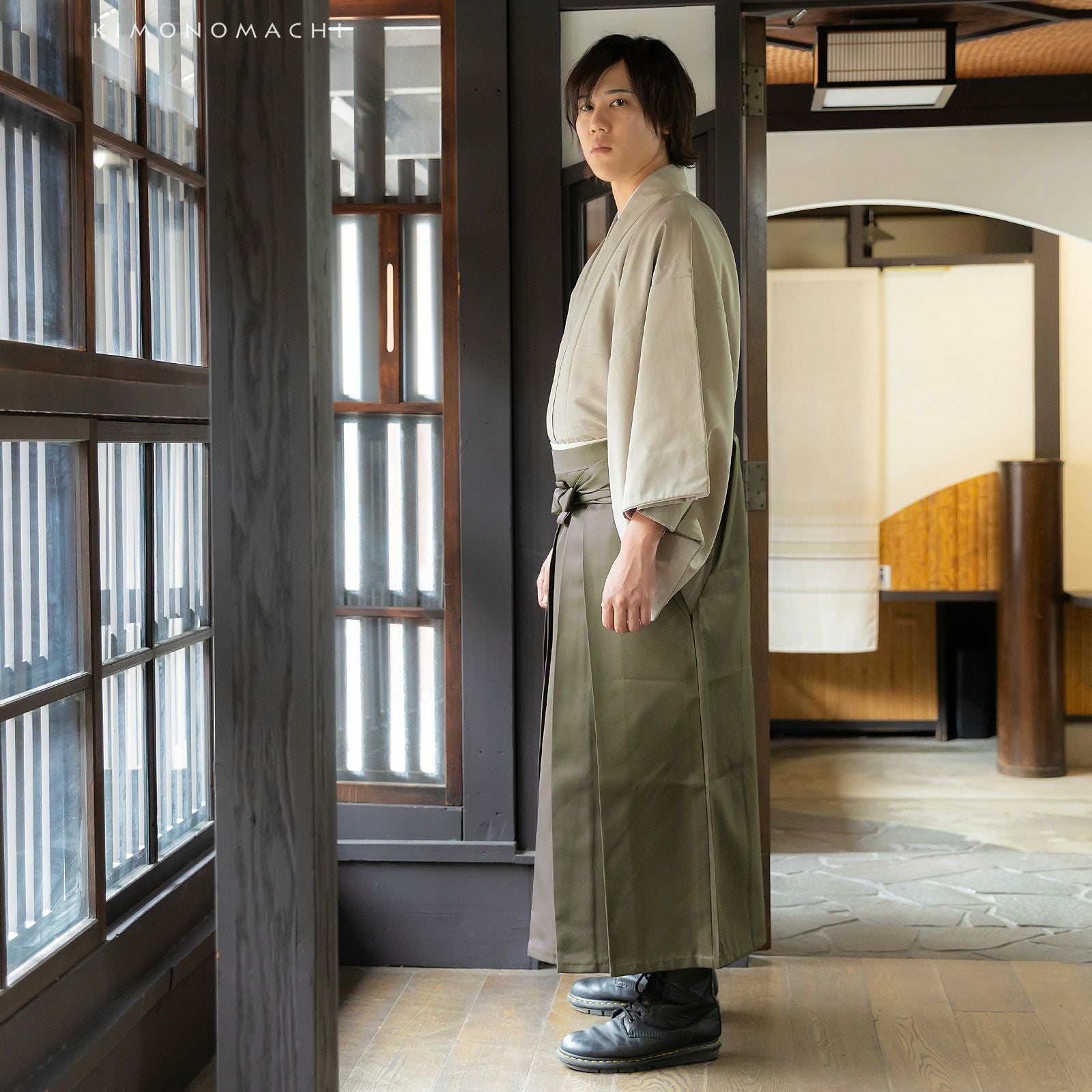 袴 メンズ 馬乗り袴 単品「利休色」S/M/L/LL/3L サイズ 馬乗袴 男 男性