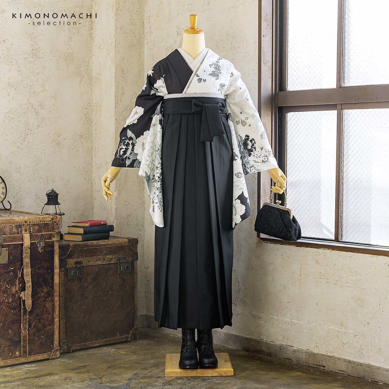 なの　黒地銀彩牡丹柄着物袴 000000030473-06.jpg?size=l&w=