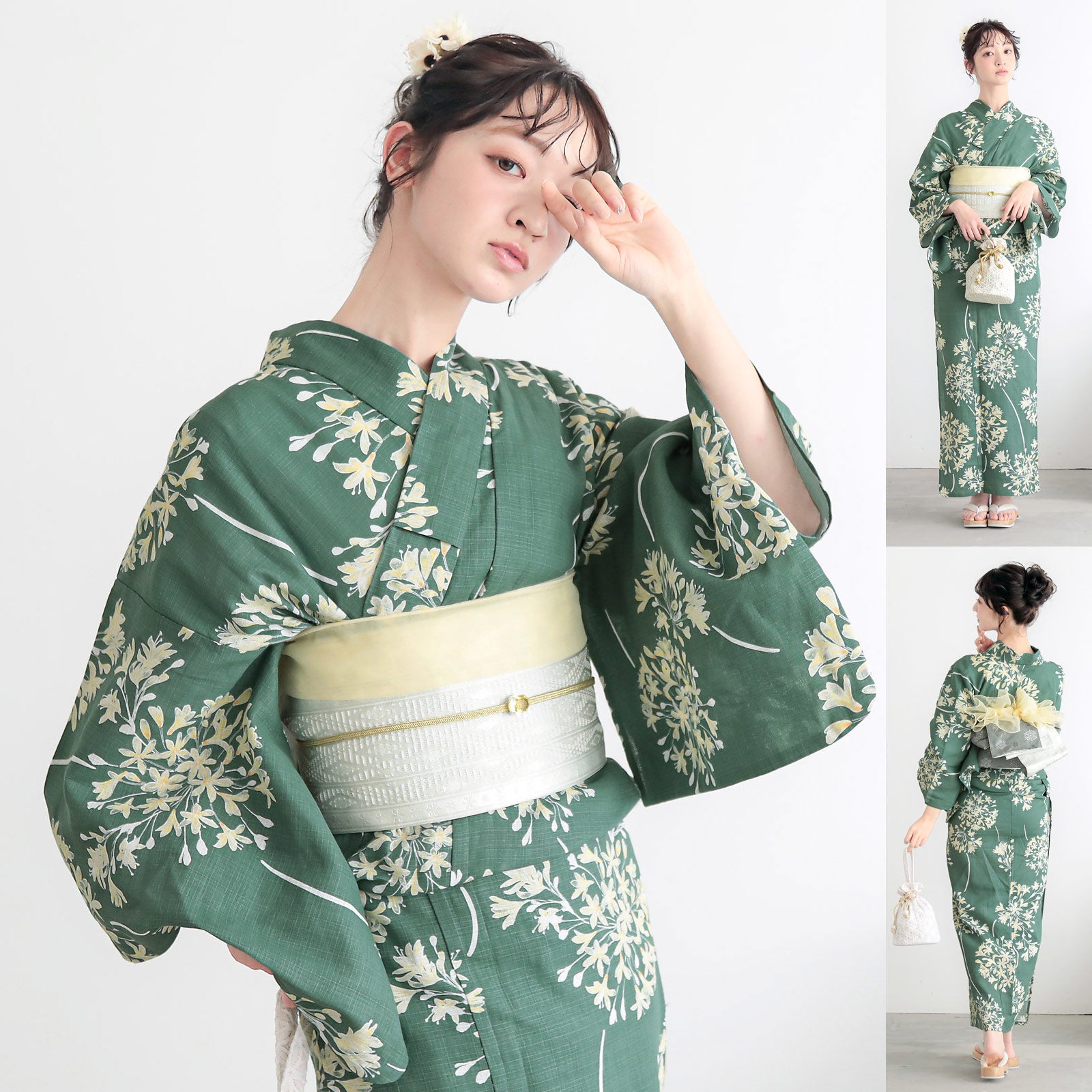 新品未使用⭐︎大人の浴衣と半幅帯セット⭐︎貴重な金魚⭐︎裄68⭐︎爽やかな着姿 浴衣セット レディース 大人可愛い 浴衣2点セット（浴衣＋半幅帯