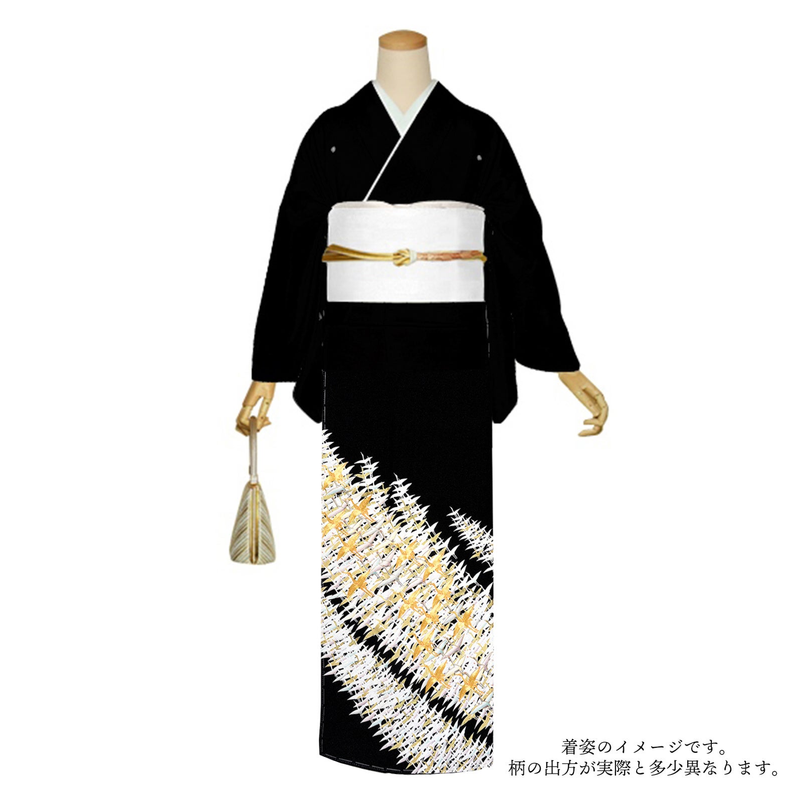黒留袖 お仕立て上がり 単品「千羽鶴」正絹 紋入れ代込み 留袖 結婚式